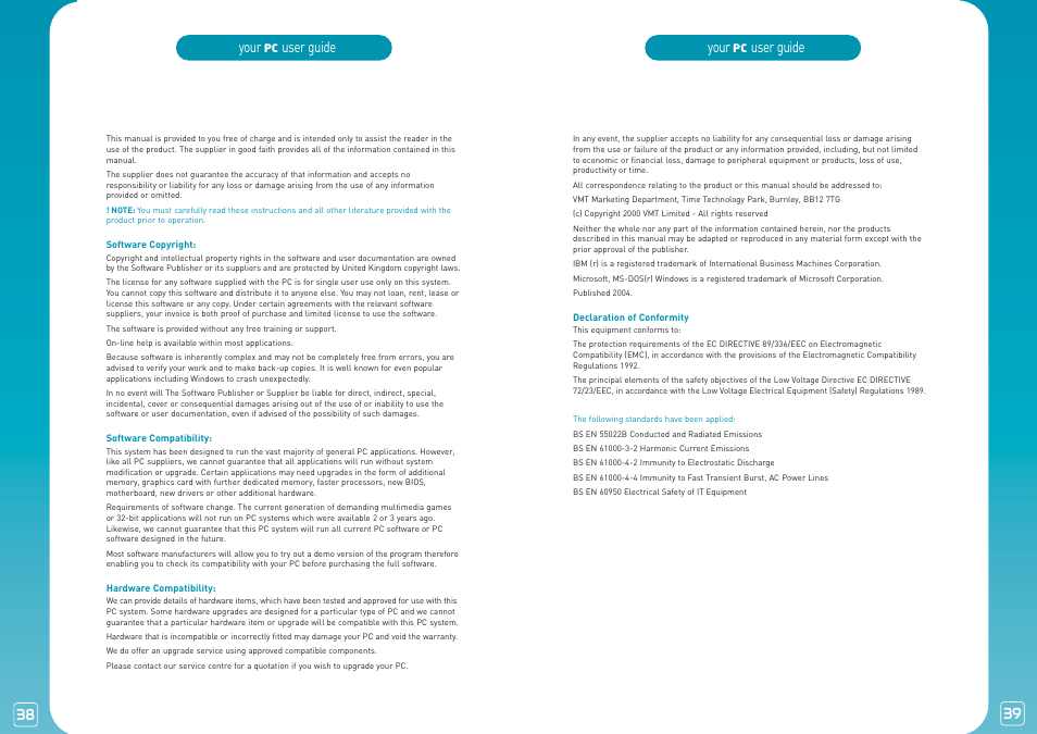 Your, User guide, User guide this manual | Exclusions of consequential loss | Lexmark PC User Manual | Page 20 / 20