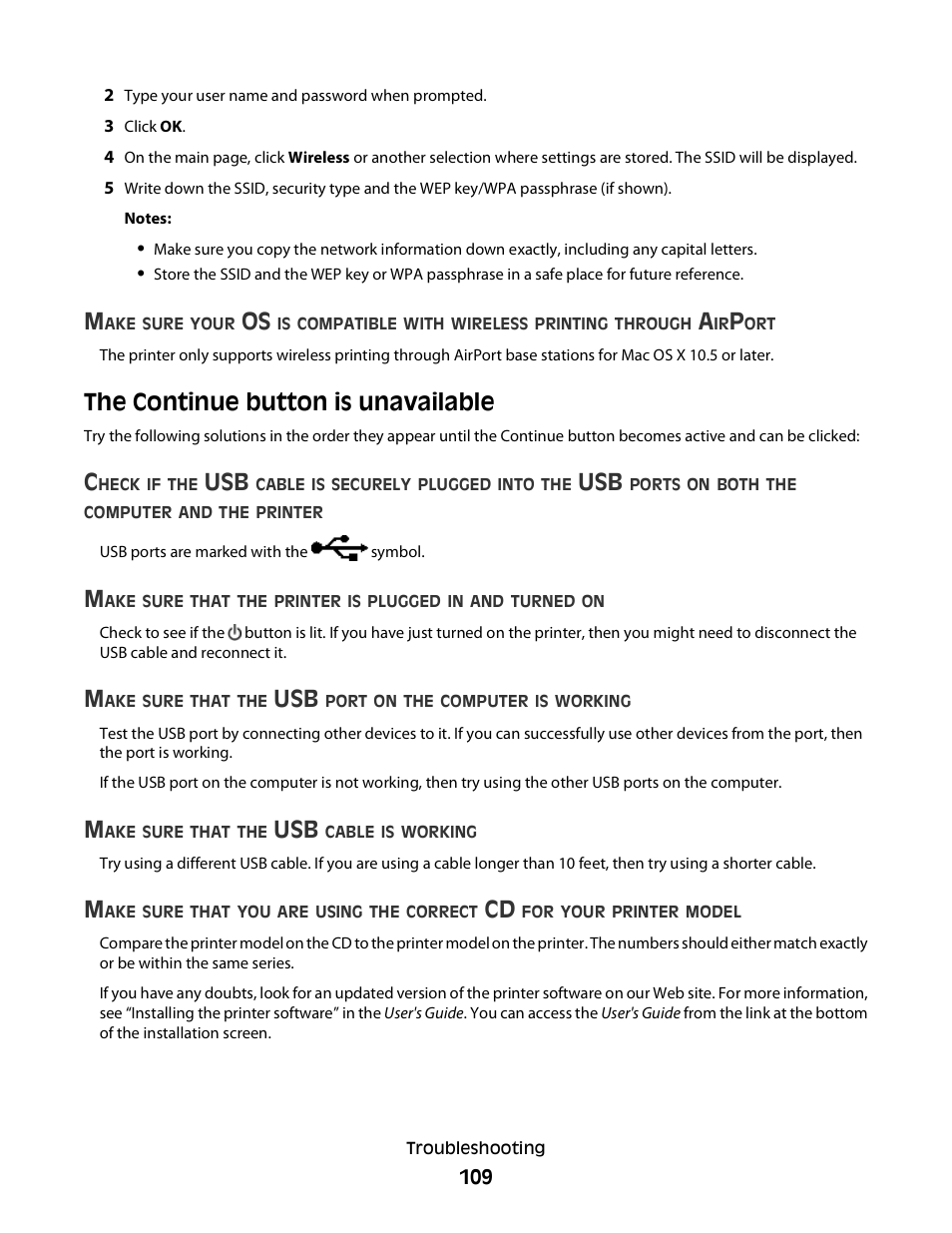 The continue button is unavailable | Lexmark 30E User Manual | Page 109 / 144