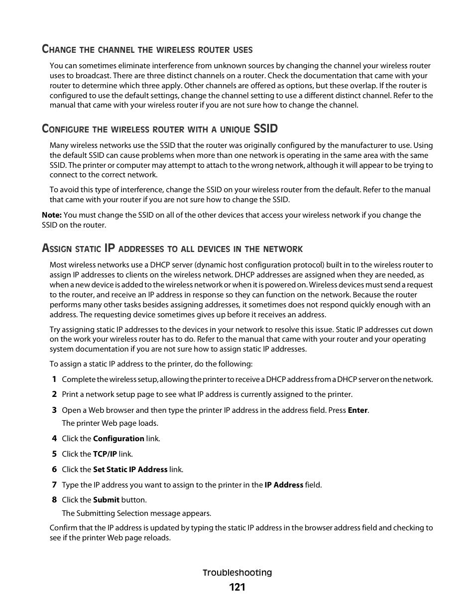 Ssid | Lexmark 30E User Manual | Page 121 / 144