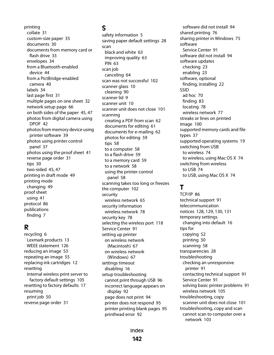 Lexmark 30E User Manual | Page 142 / 144