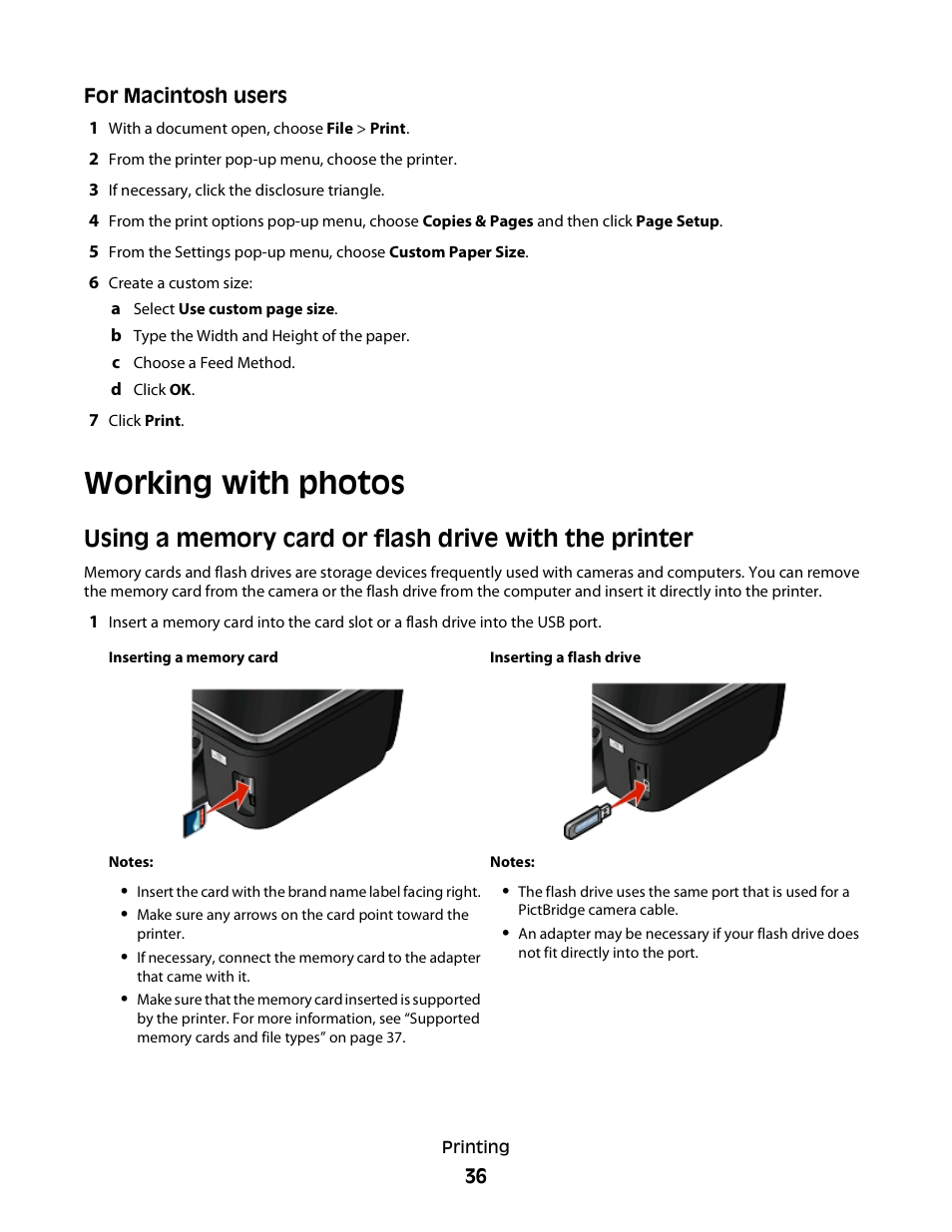 Working with photos | Lexmark 30E User Manual | Page 36 / 144