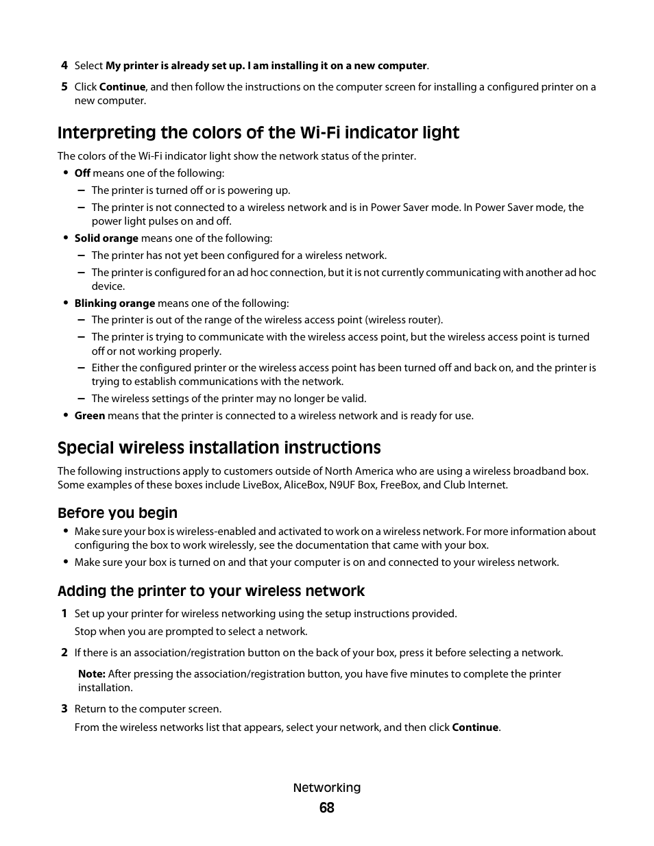 Special wireless installation instructions | Lexmark 30E User Manual | Page 68 / 144