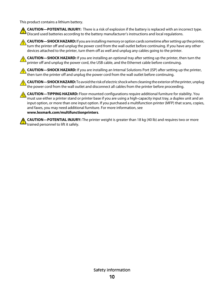 Lexmark 280 User Manual | Page 10 / 217