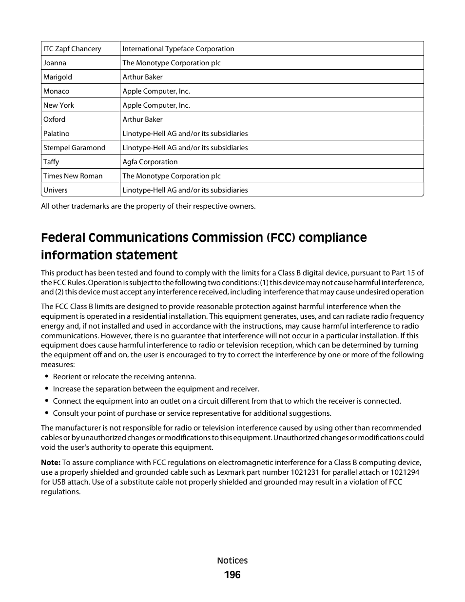 Lexmark 280 User Manual | Page 196 / 217