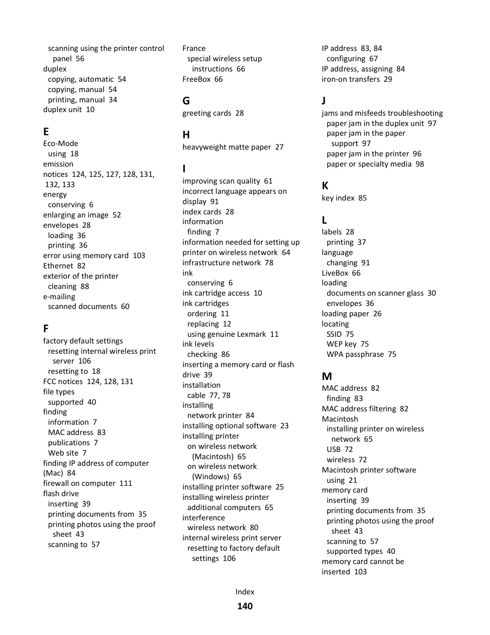 Lexmark 101 User Manual | Page 140 / 144