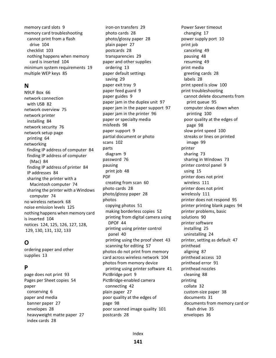 Lexmark 101 User Manual | Page 141 / 144