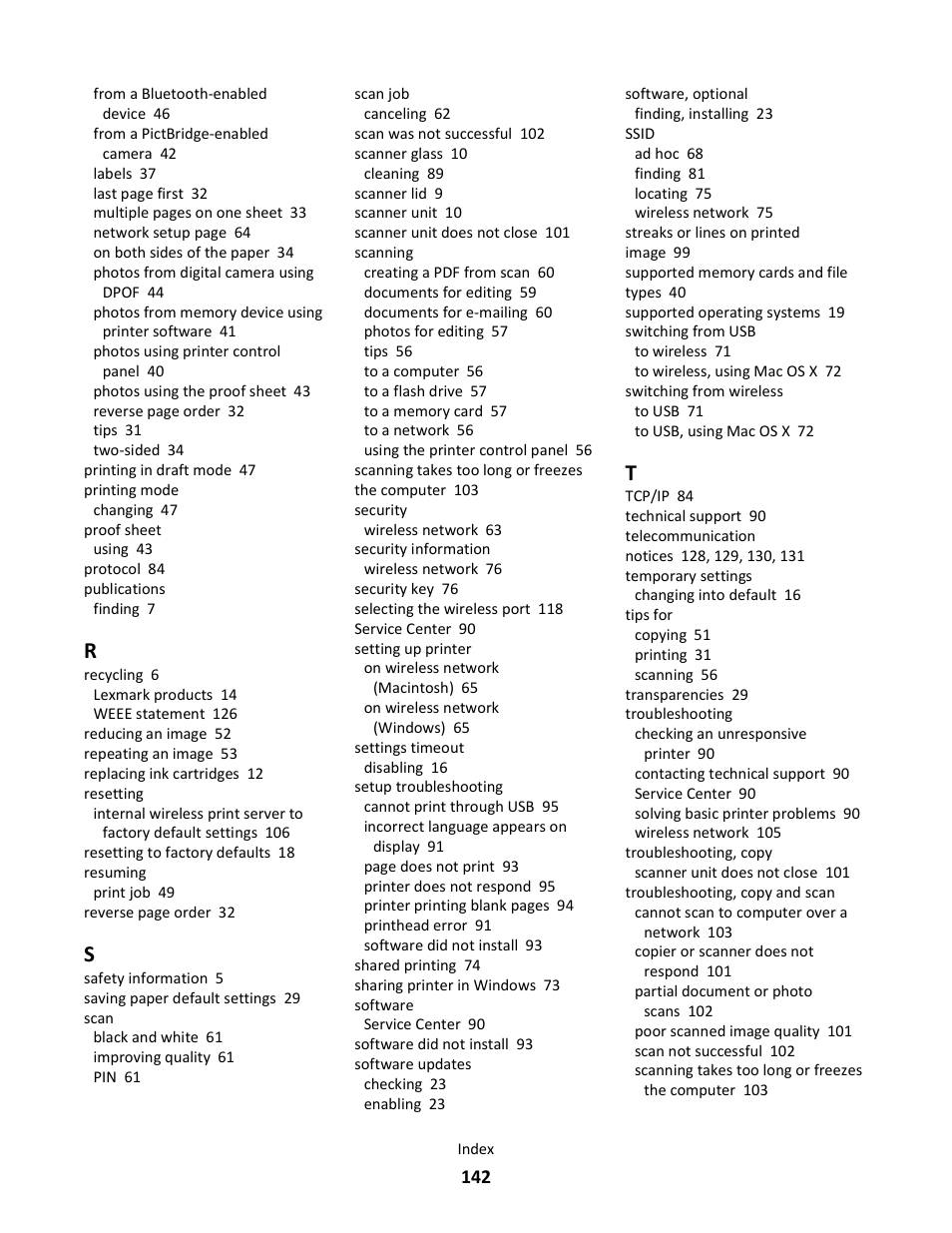 Lexmark 101 User Manual | Page 142 / 144