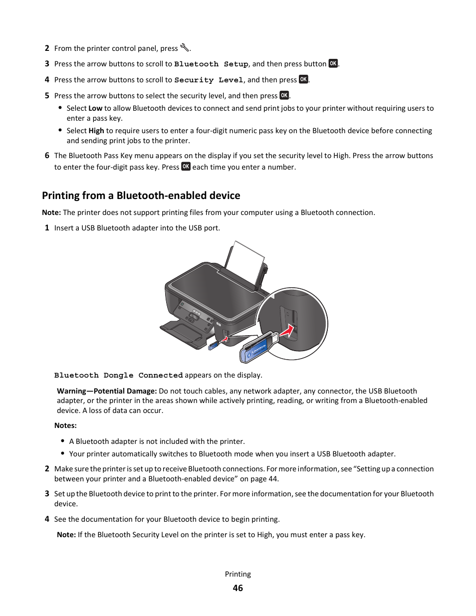 Printing from a bluetooth-enabled device | Lexmark 101 User Manual | Page 46 / 144