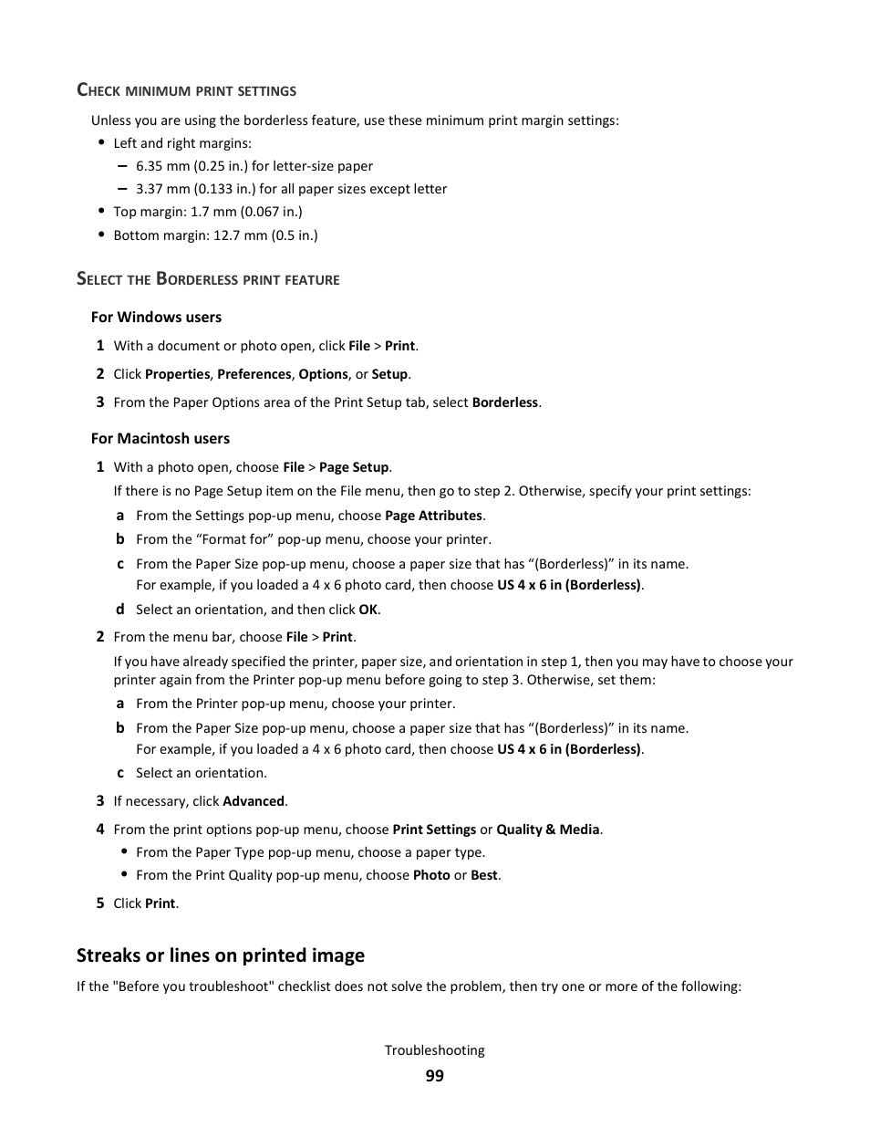 Streaks or lines on printed image | Lexmark 101 User Manual | Page 99 / 144