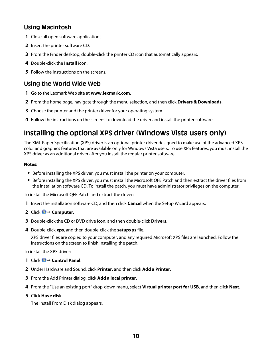 Lexmark Z2300 User Manual | Page 10 / 54