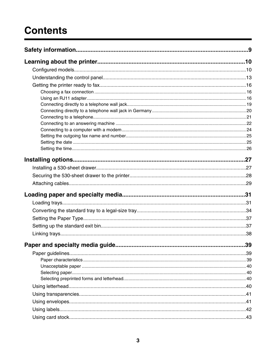 Lexmark X500N User Manual | Page 3 / 150
