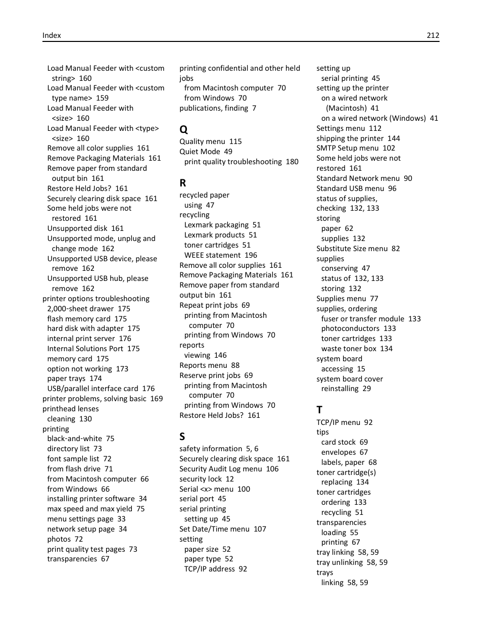 Lexmark 410 User Manual | Page 212 / 213