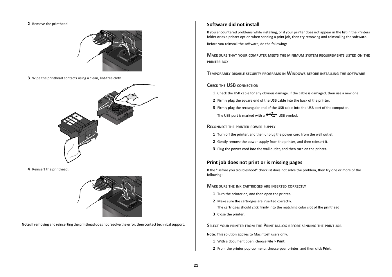 Software did not install | Lexmark PRO700 User Manual | Page 21 / 24
