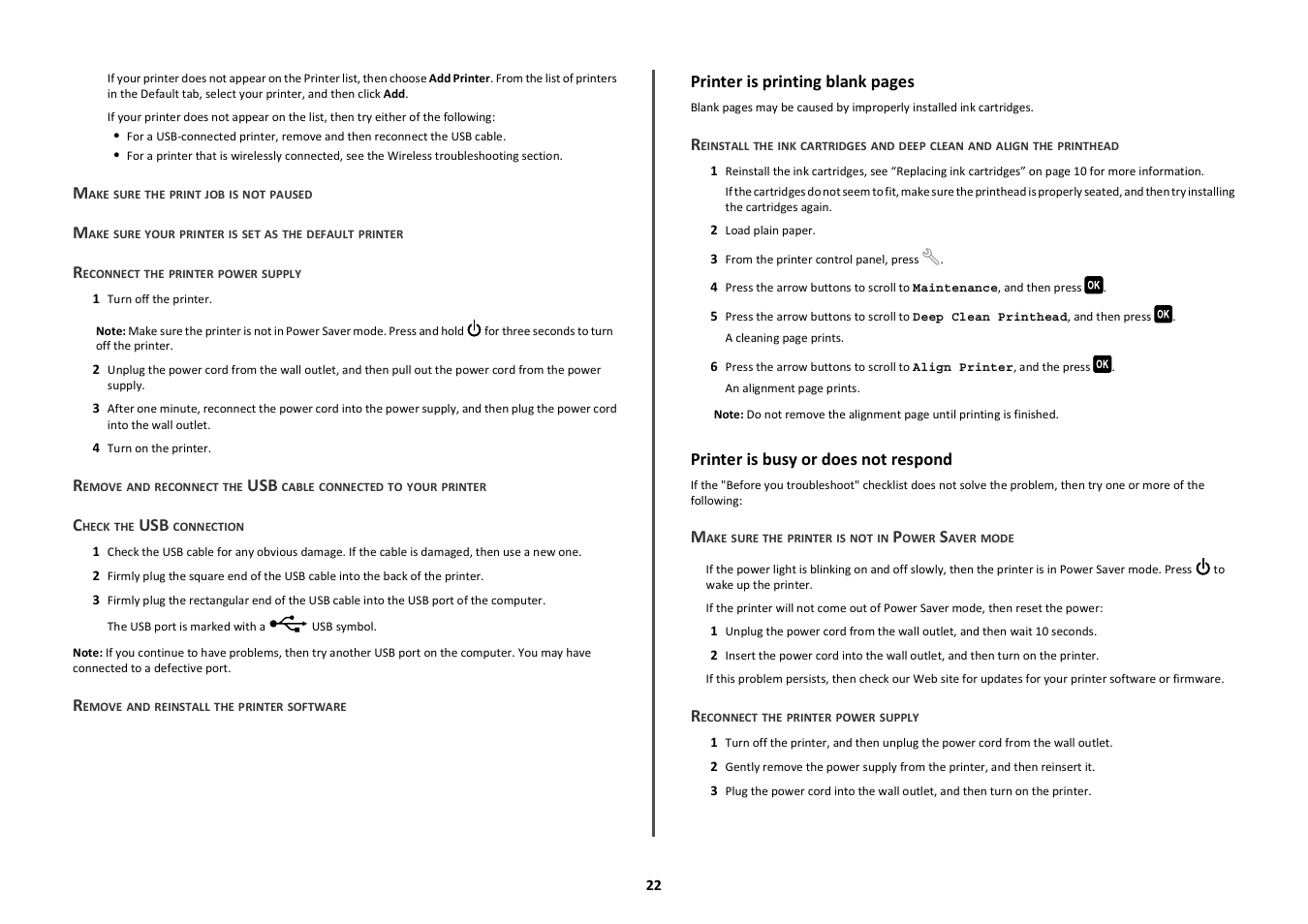 Printer is busy or does not respond | Lexmark PRO700 User Manual | Page 22 / 24