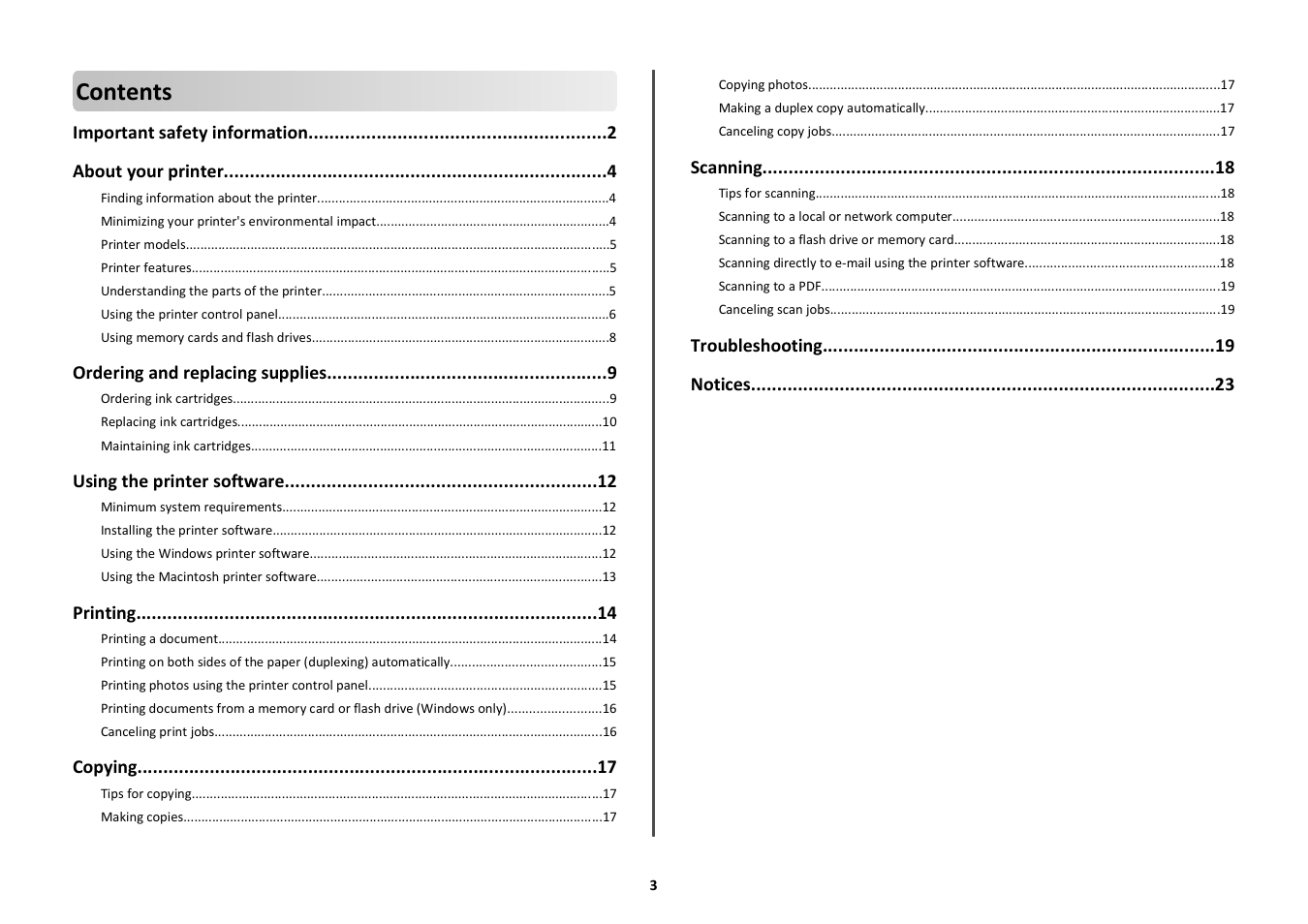Lexmark PRO700 User Manual | Page 3 / 24