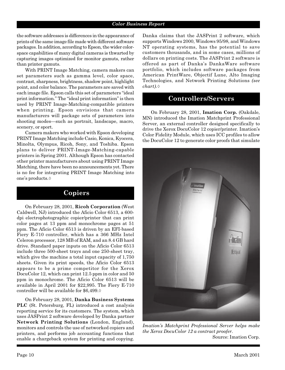 Copiers, Controllers/servers | Lexmark C 720 User Manual | Page 10 / 18