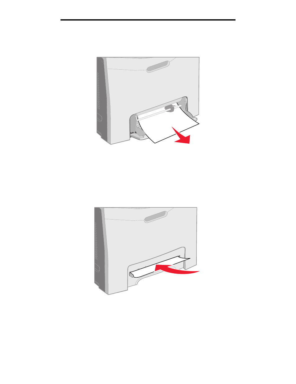 Clearing jams from the multipurpose feeder, Clearing jams from the manual feed slot | Lexmark C520 User Manual | Page 77 / 145