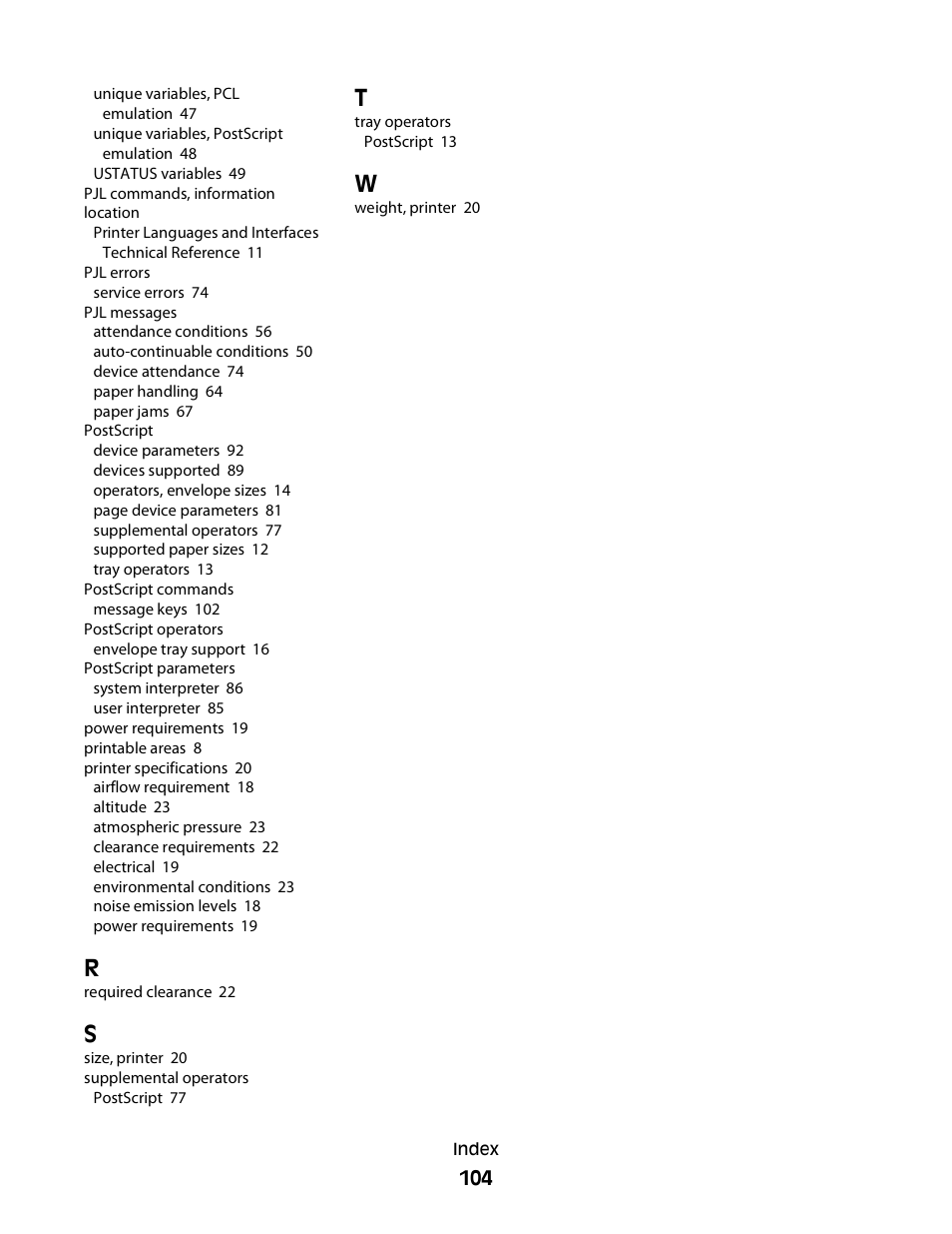 Lexmark X658 MFP User Manual | Page 104 / 104