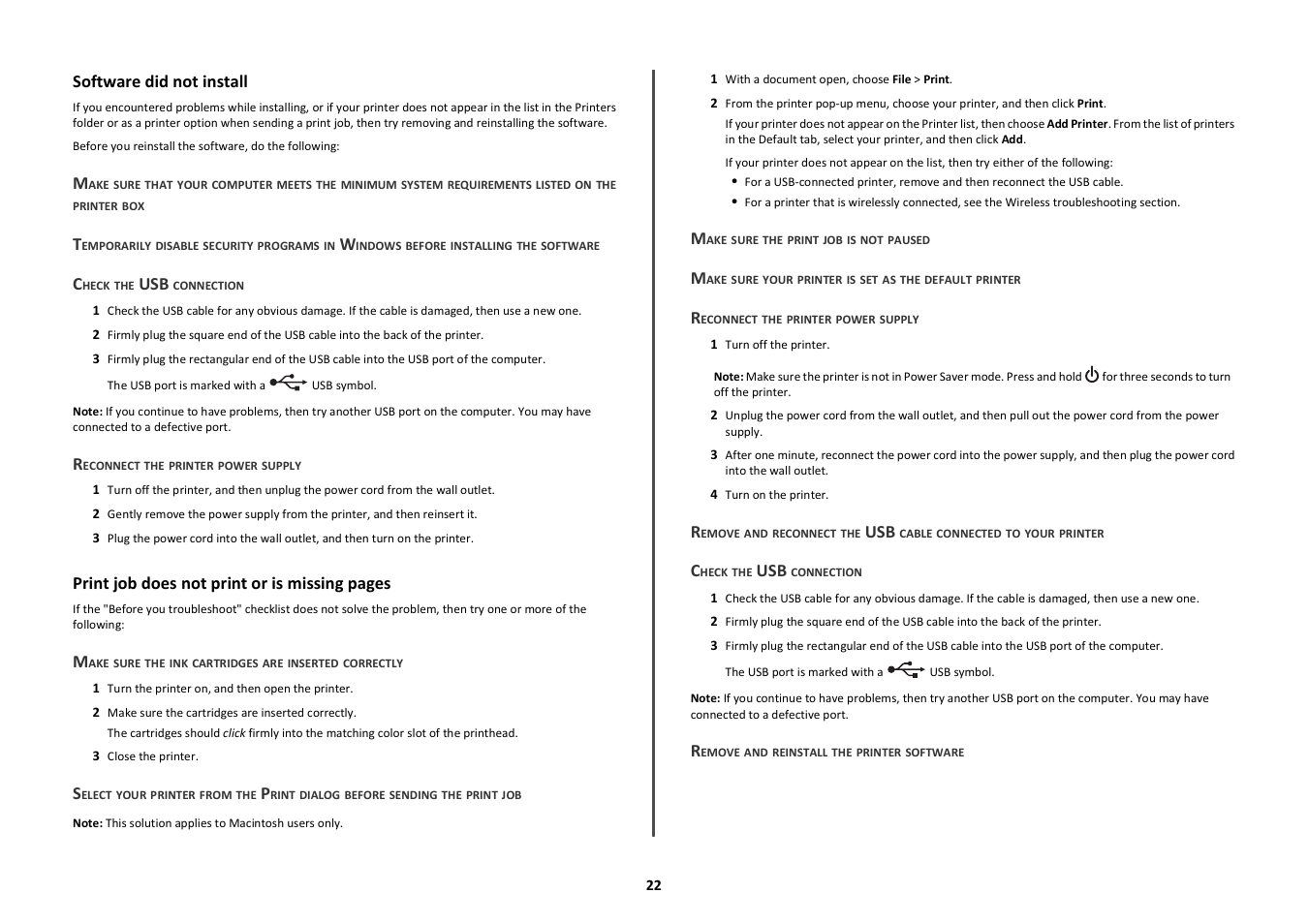 Software did not install | Lexmark Prospect Pro208 User Manual | Page 22 / 27