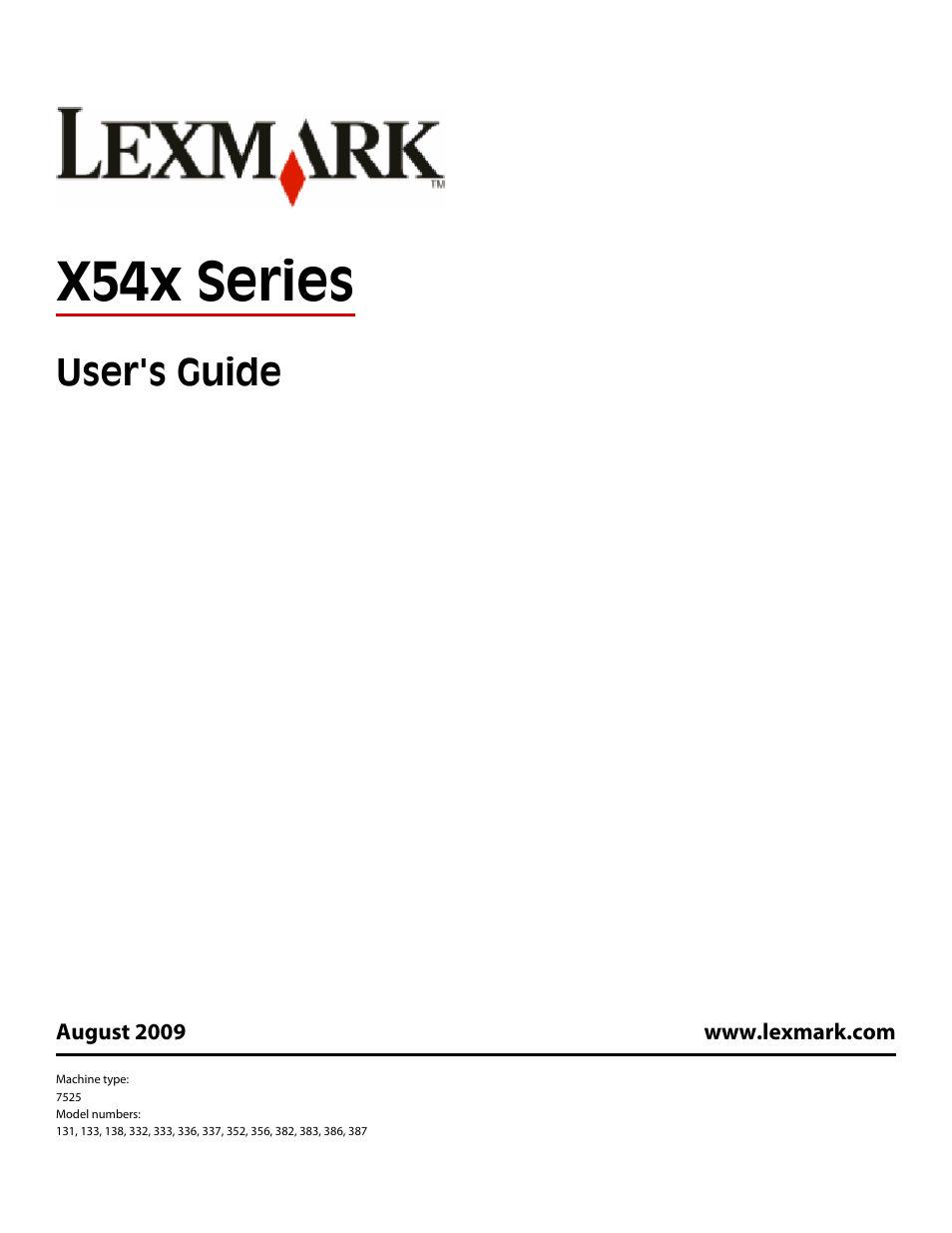 Lexmark 382 User Manual | 258 pages
