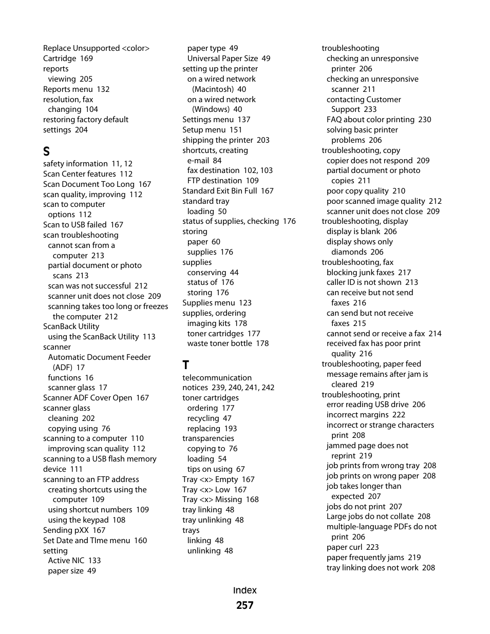 Lexmark 382 User Manual | Page 257 / 258