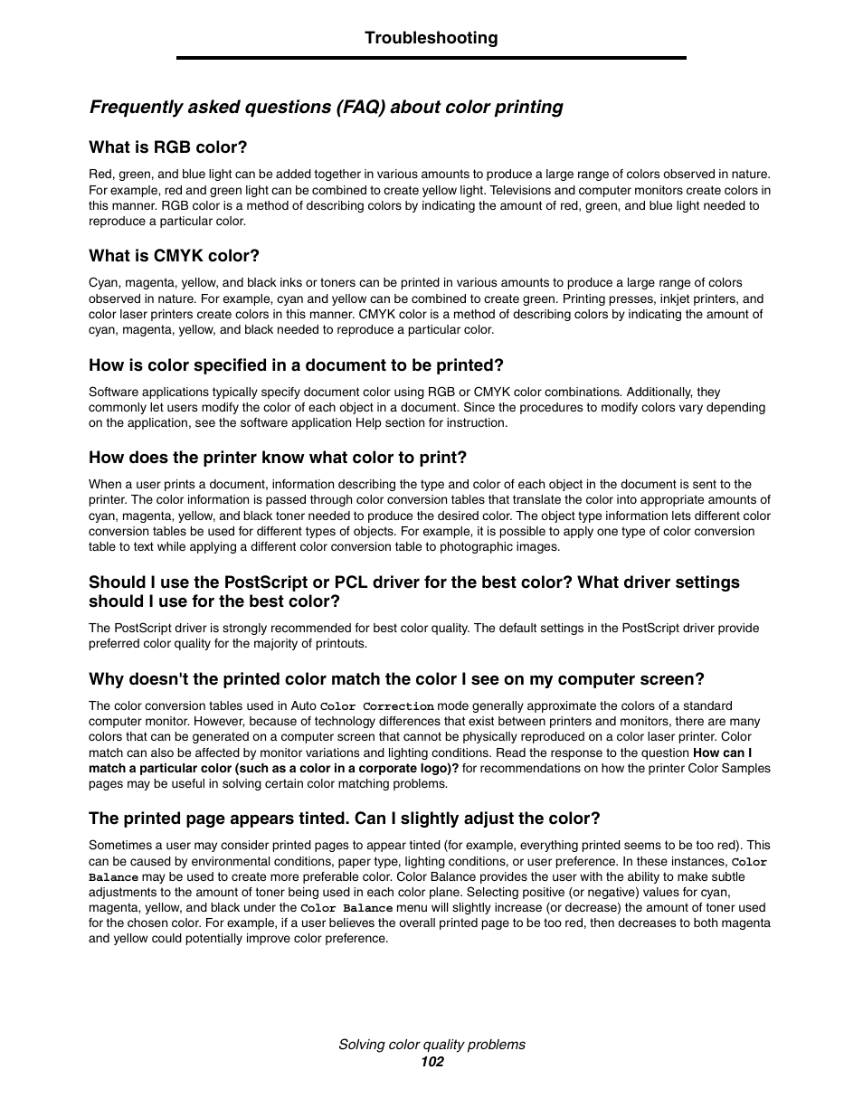 Lexmark C522 User Manual | Page 102 / 146