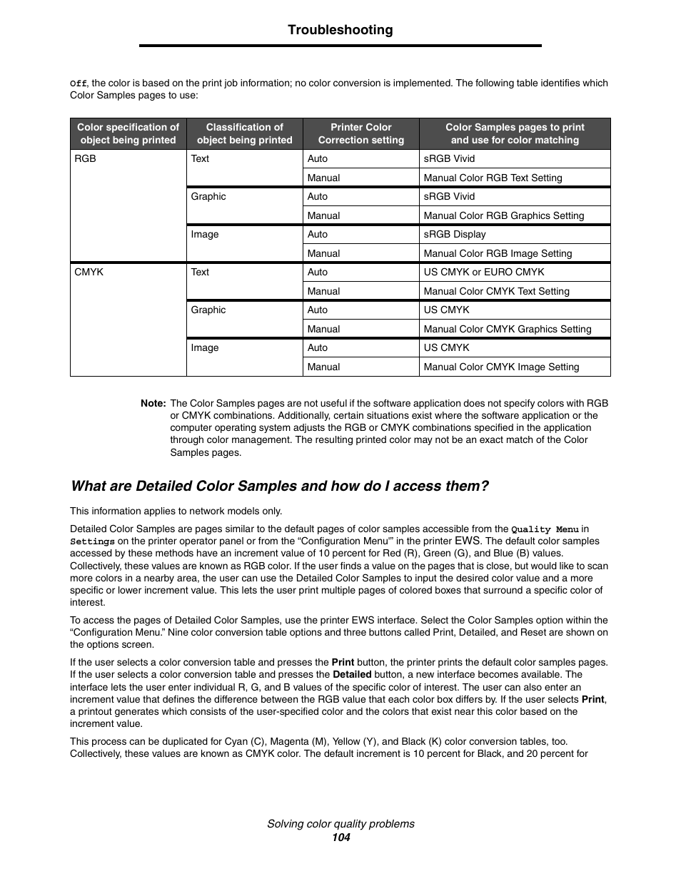 Troubleshooting | Lexmark C522 User Manual | Page 104 / 146