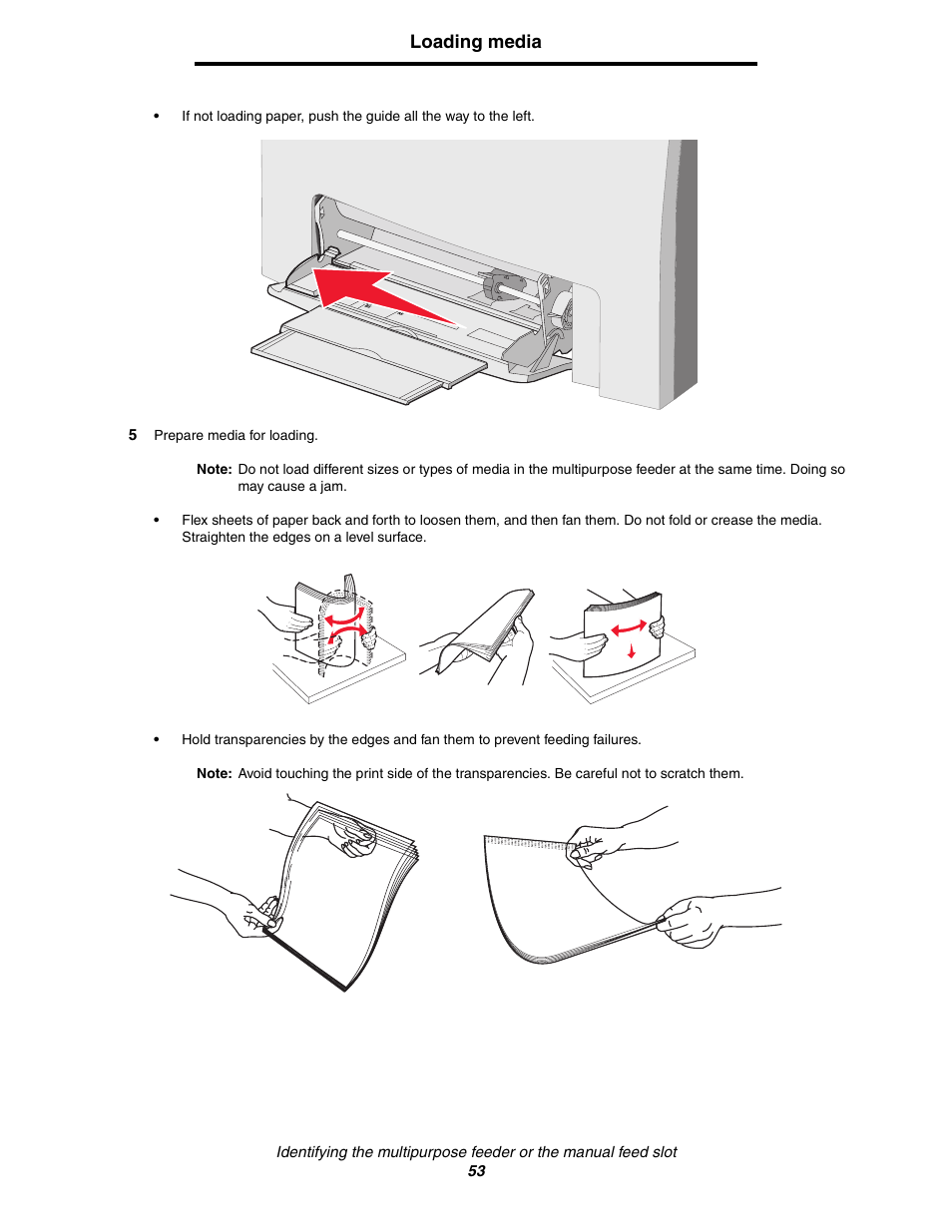 Loading media | Lexmark C522 User Manual | Page 53 / 146