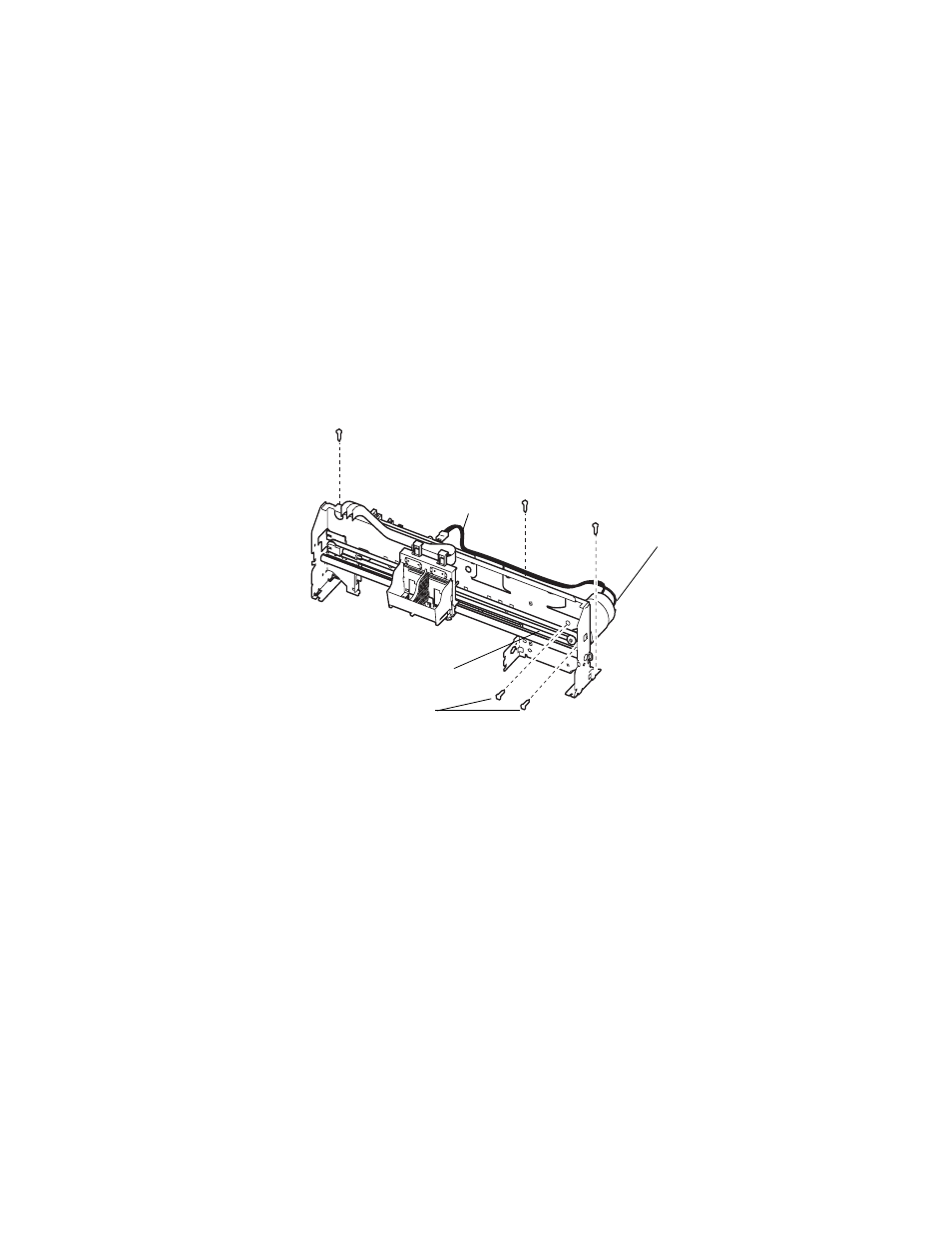 Carrier transport motor removal, Encoder sensor / temperature sensor removal, Encoder strip removal | Lexmark 4098-001 User Manual | Page 38 / 70