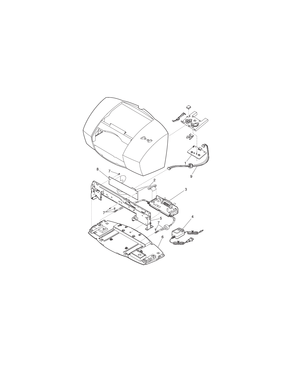 Assembly 4: electronics | Lexmark 4098-001 User Manual | Page 58 / 70