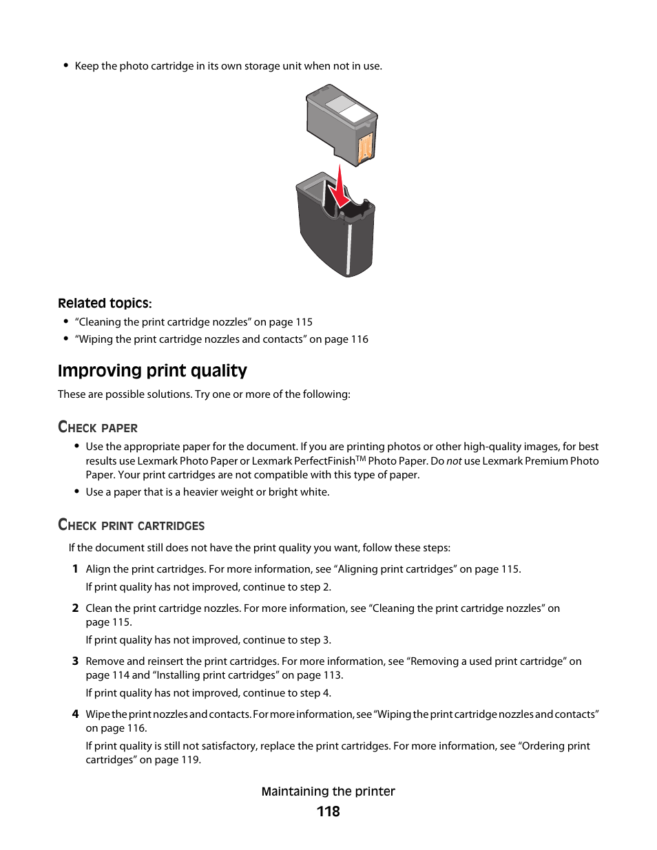 Improving print quality | Lexmark 5300 User Manual | Page 118 / 179