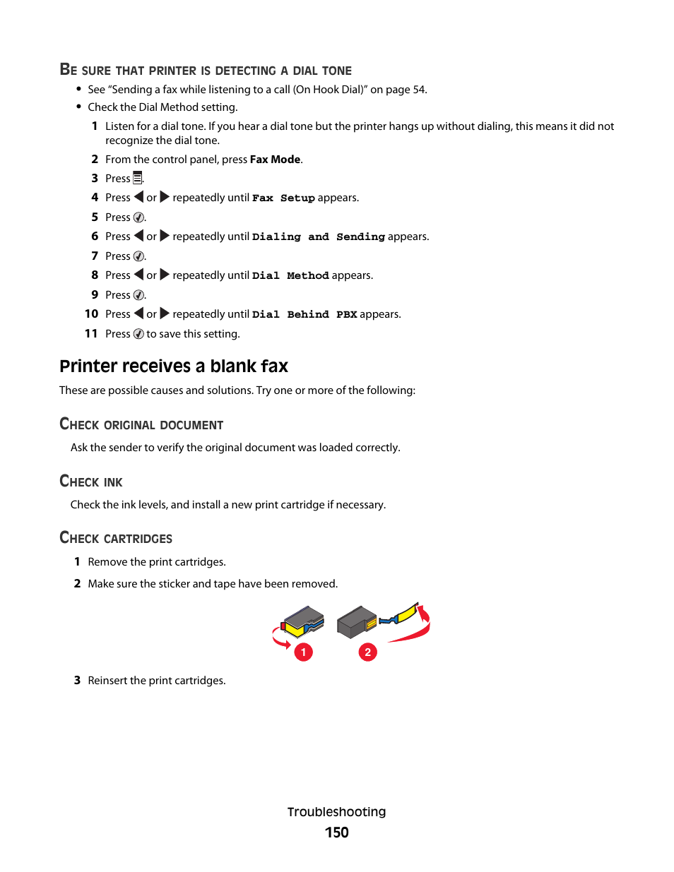 Printer receives a blank fax | Lexmark 5300 User Manual | Page 150 / 179
