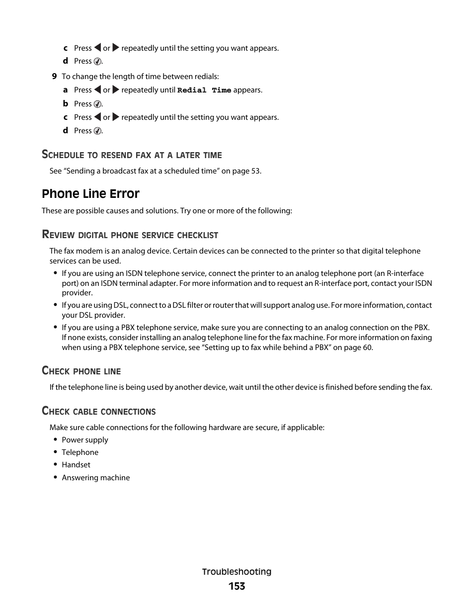 Phone line error | Lexmark 5300 User Manual | Page 153 / 179