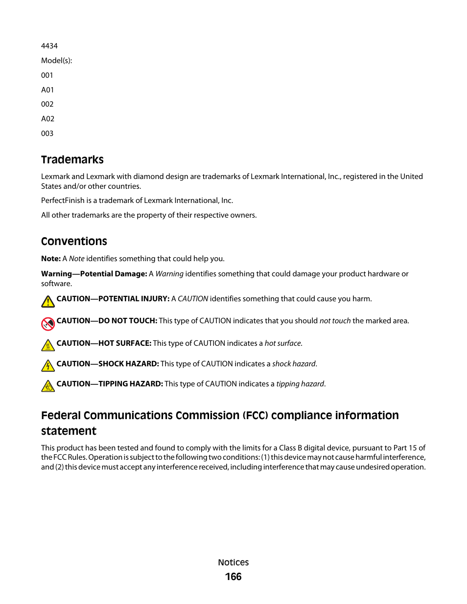 Trademarks, Conventions | Lexmark 5300 User Manual | Page 166 / 179