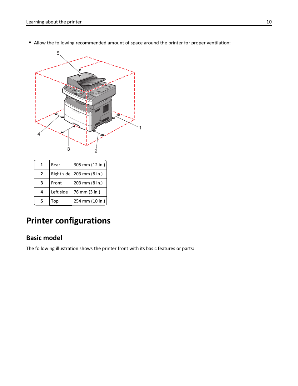 Printer configurations, Basic model | Lexmark 436 User Manual | Page 10 / 235