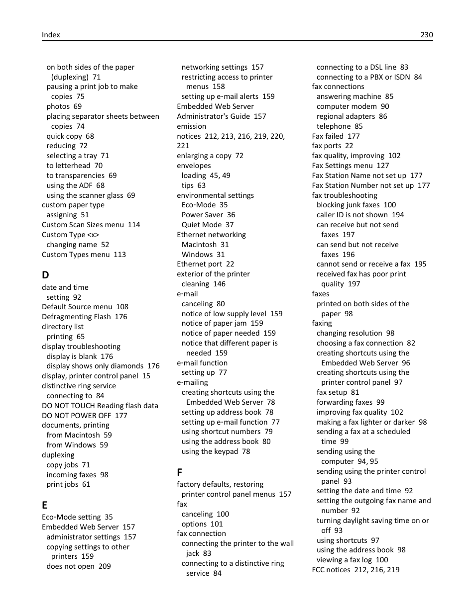 Lexmark 436 User Manual | Page 230 / 235