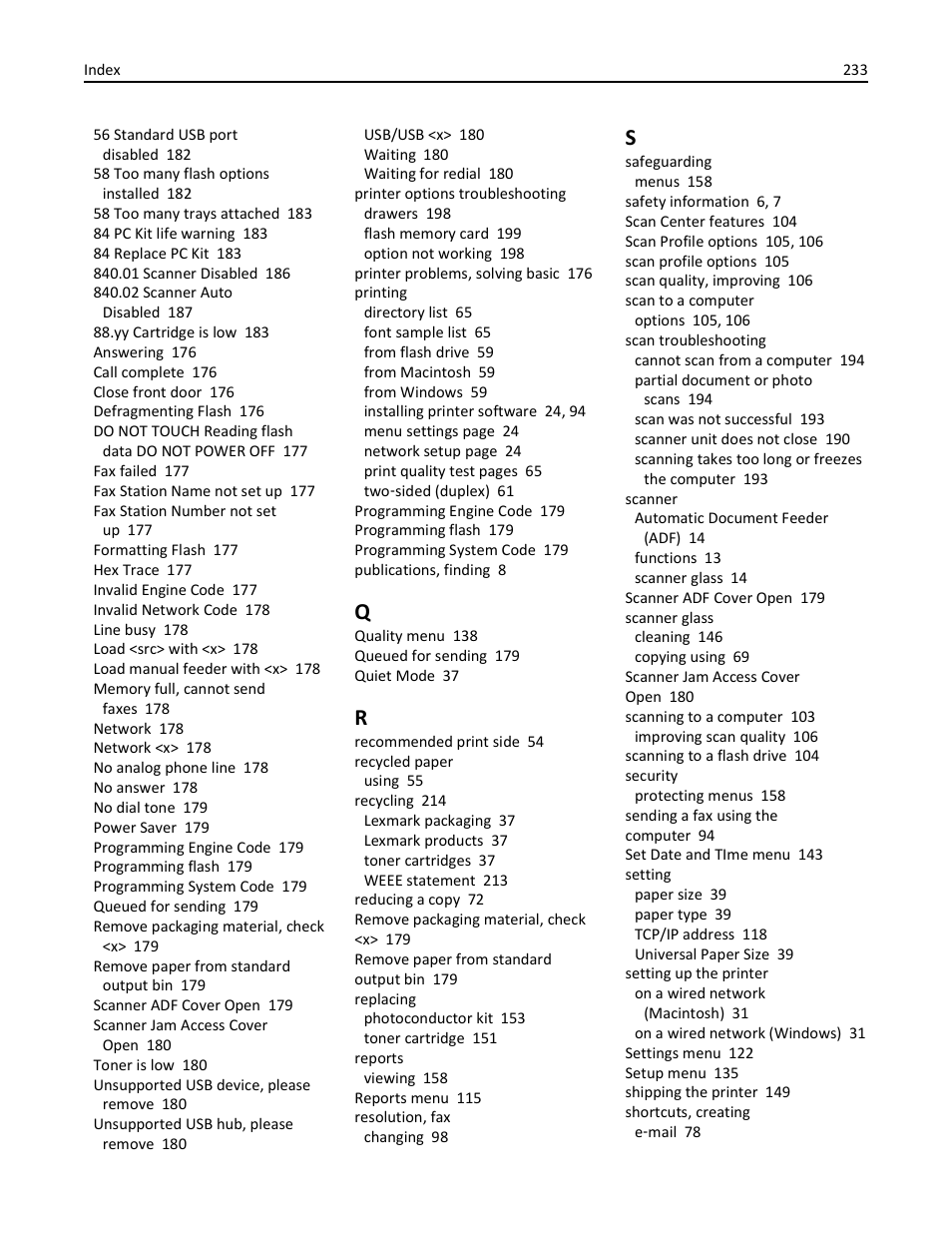 Lexmark 436 User Manual | Page 233 / 235