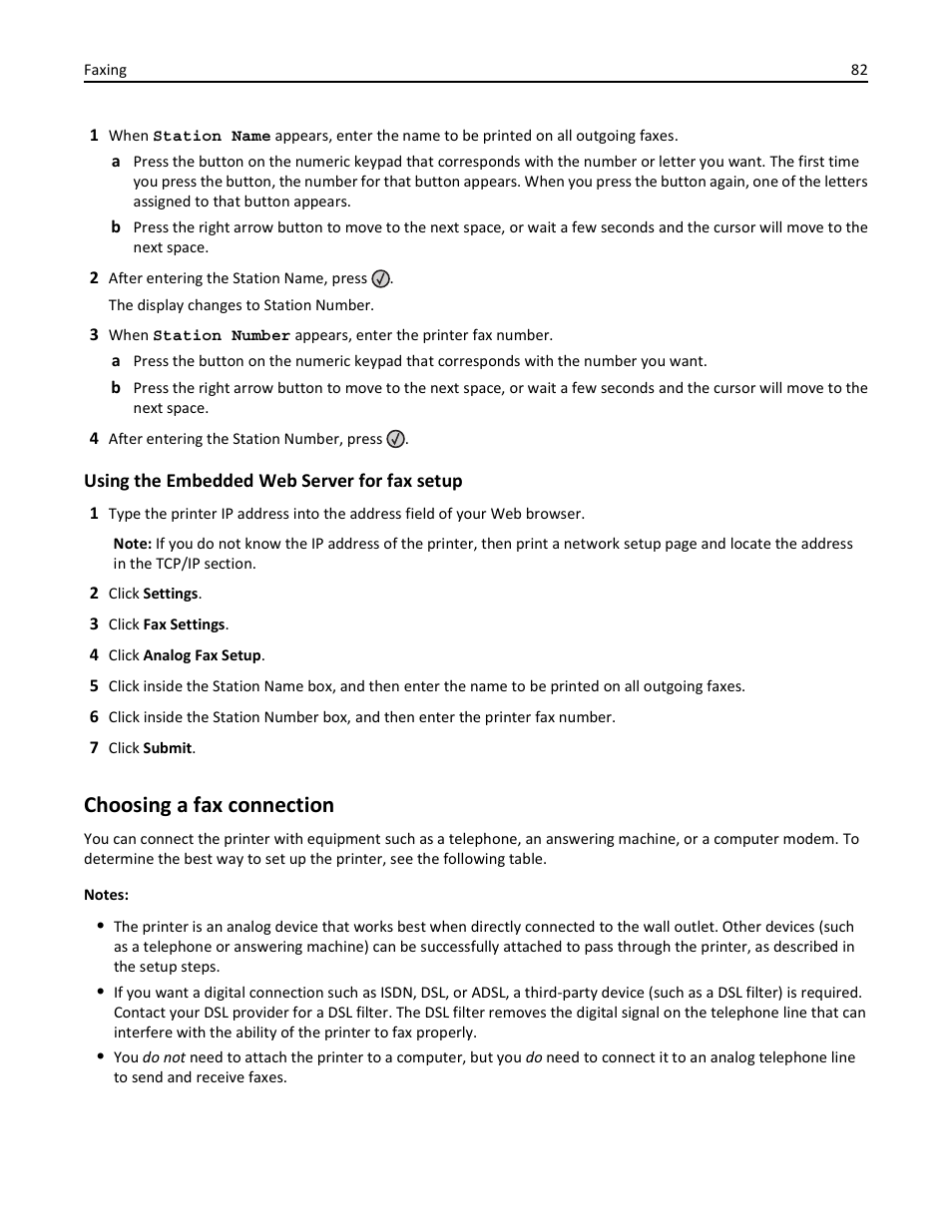 Choosing a fax connection | Lexmark 436 User Manual | Page 82 / 235