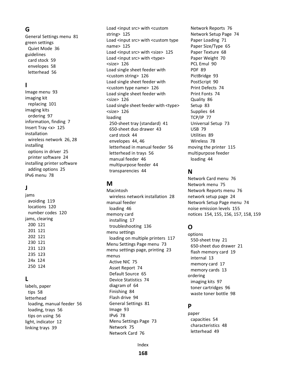 Lexmark 5025 User Manual | Page 168 / 171