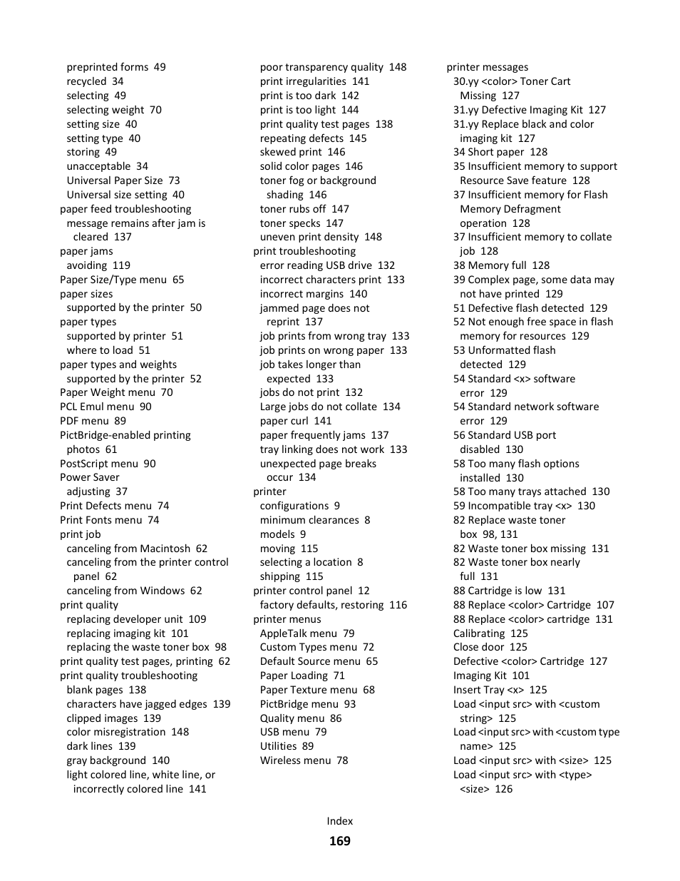 Lexmark 5025 User Manual | Page 169 / 171