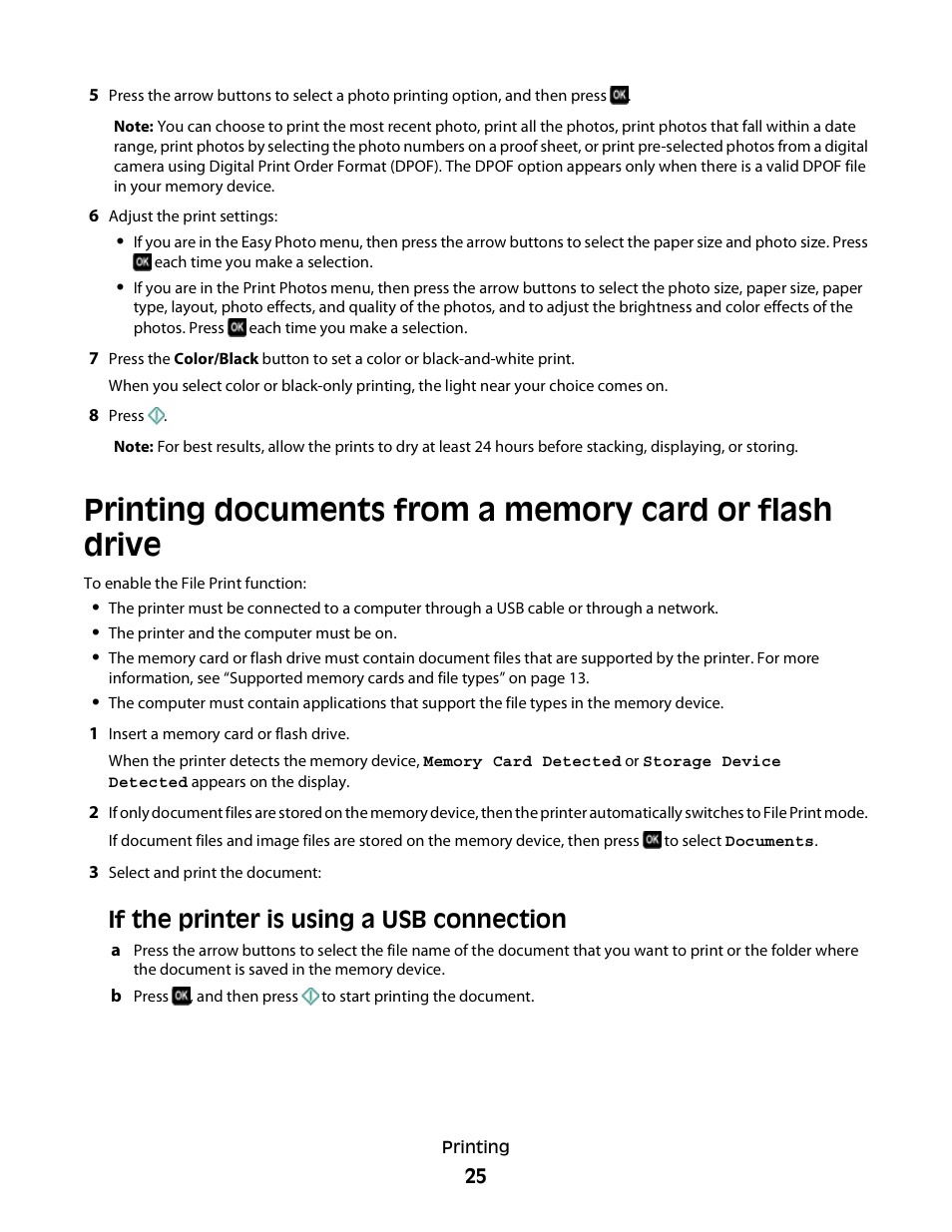 If the printer is using a usb connection | Lexmark Interpret S400 User Manual | Page 25 / 40