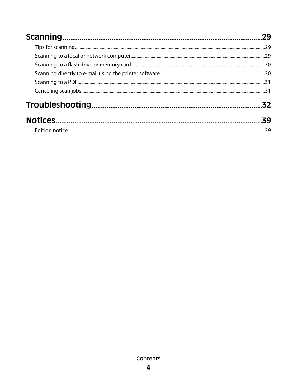 Scanning, Troubleshooting notices | Lexmark Interpret S400 User Manual | Page 4 / 40