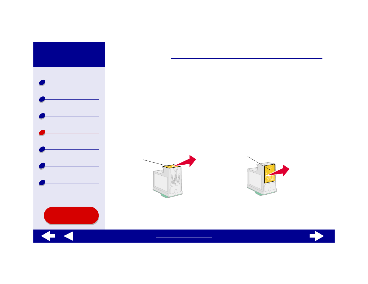 Wiping the print cartridge nozzles and contacts, Wiping the print cartridge nozzles and, Contacts | Lexmark Z35 User Manual | Page 59 / 101