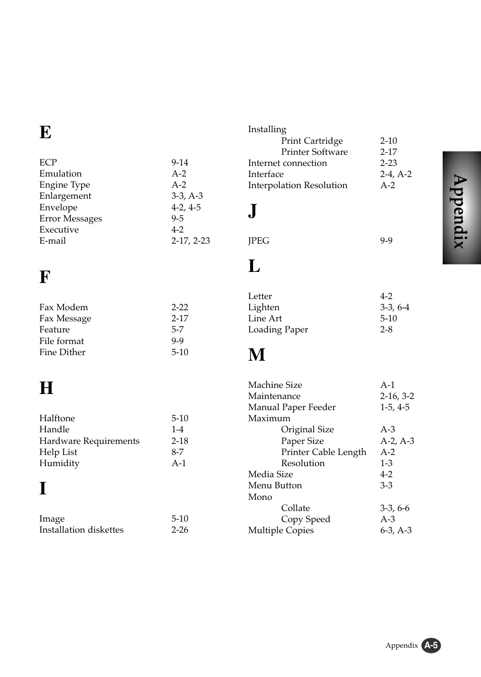 Appendix e | Lexmark Z82 User Manual | Page 103 / 105