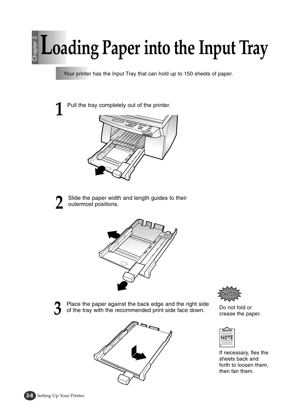 Oading paper into the input tray | Lexmark Z82 User Manual | Page 26 / 105