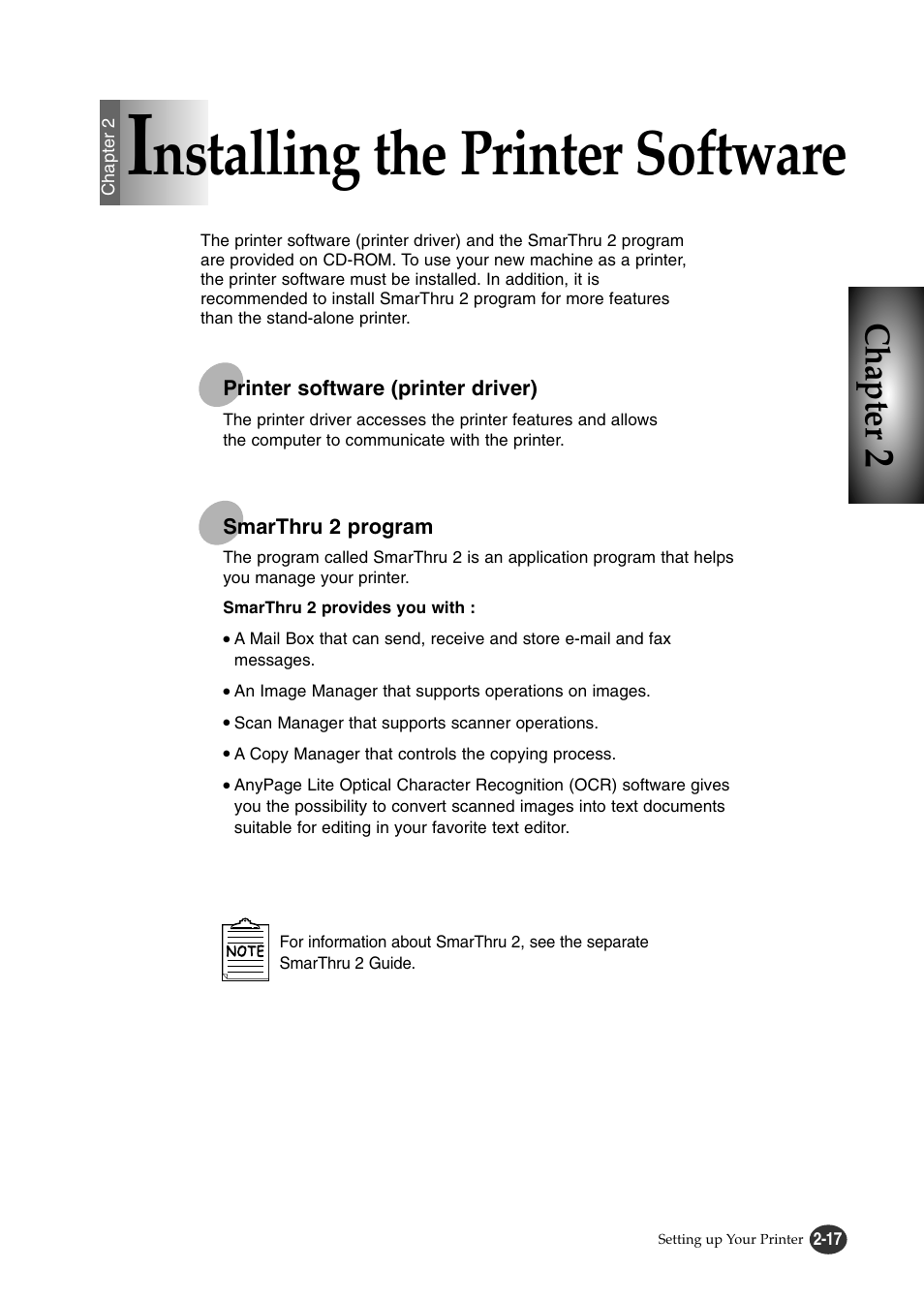 Nstalling the printer software, Chapter | Lexmark Z82 User Manual | Page 35 / 105