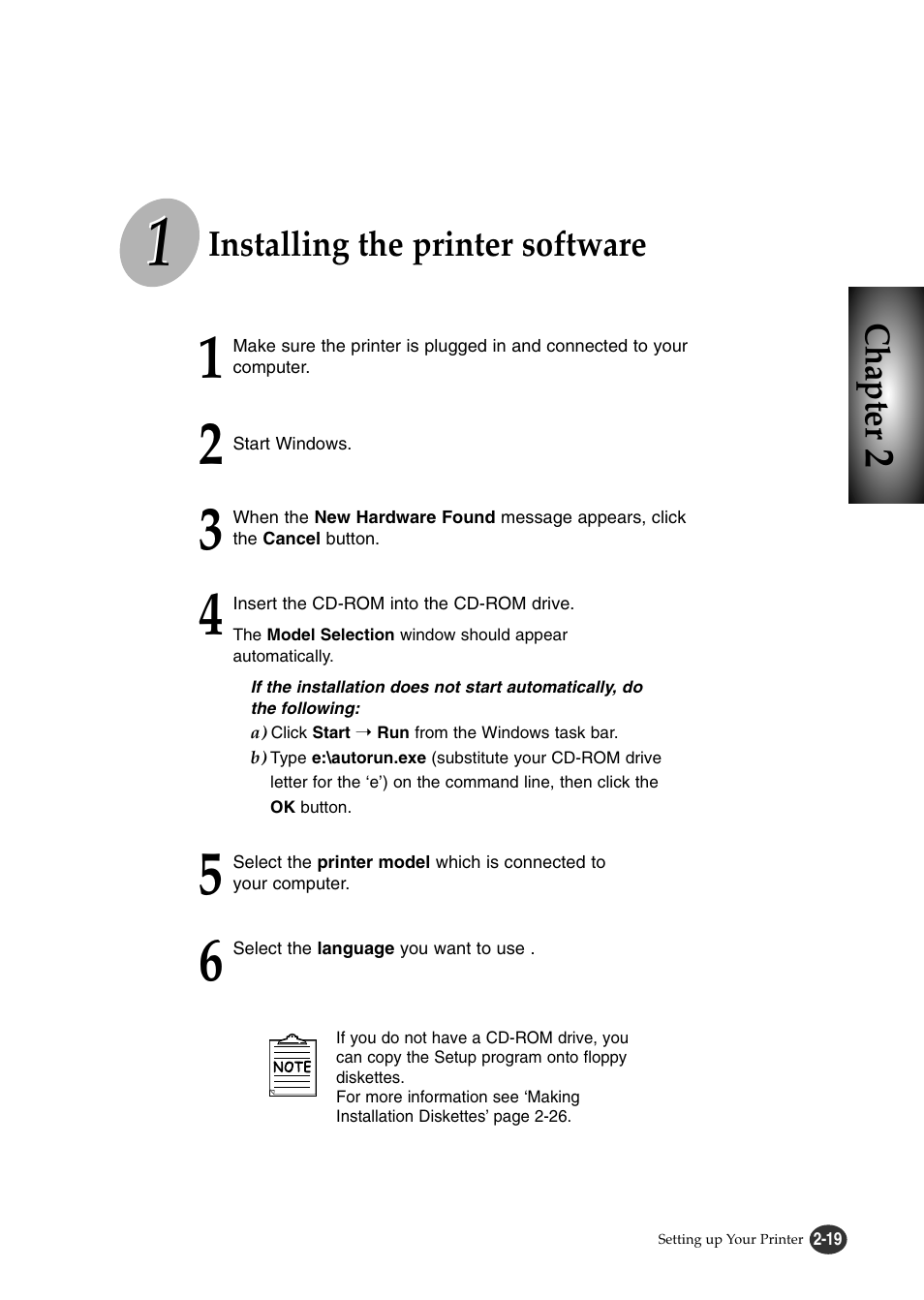 Chapter, Installing the printer software | Lexmark Z82 User Manual | Page 37 / 105