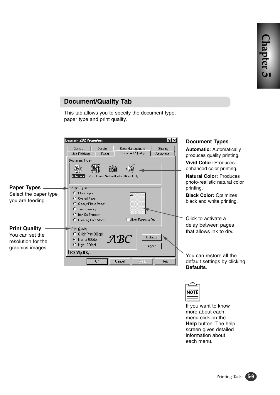 Chapter | Lexmark Z82 User Manual | Page 63 / 105