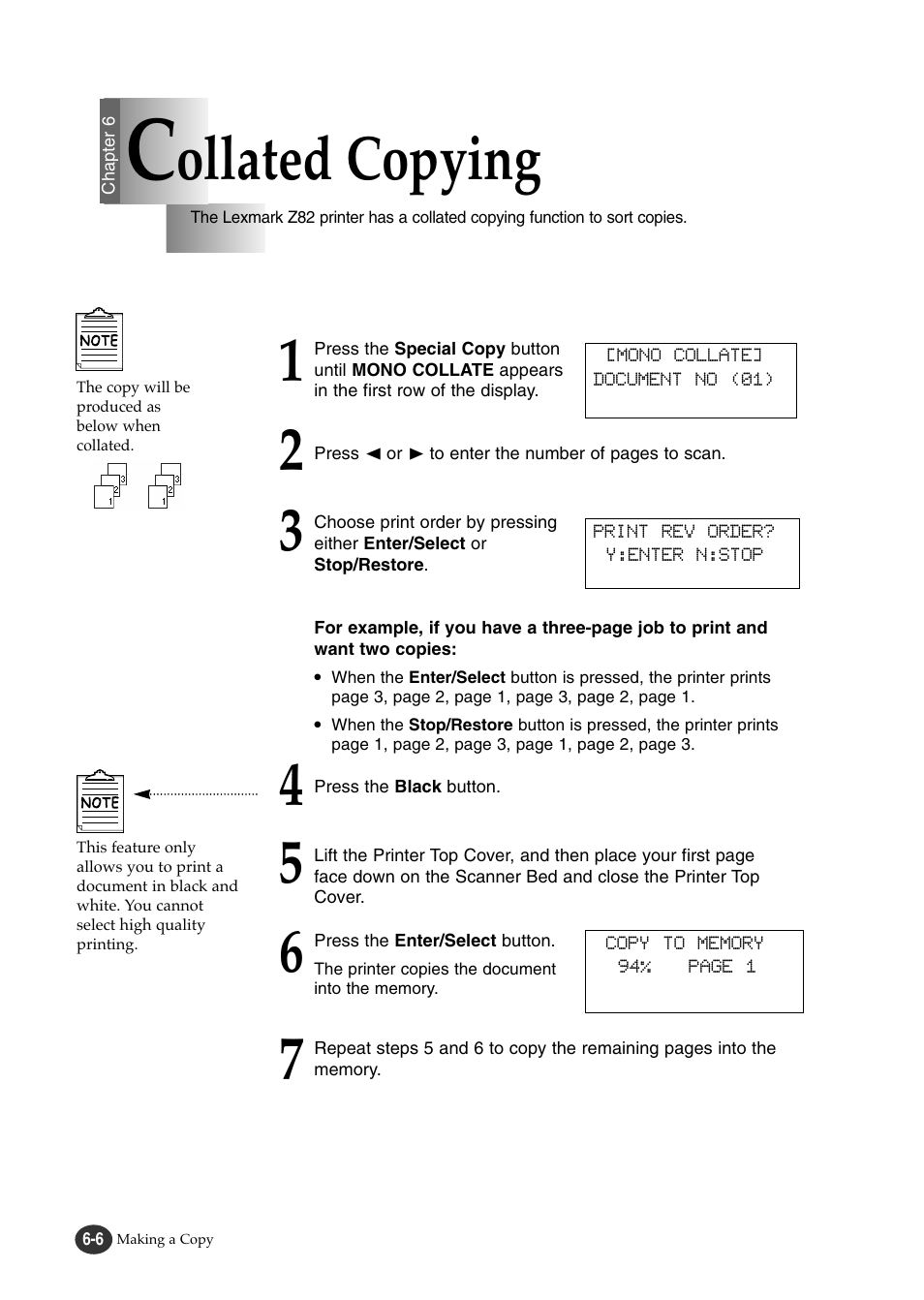 Ollated copying | Lexmark Z82 User Manual | Page 70 / 105