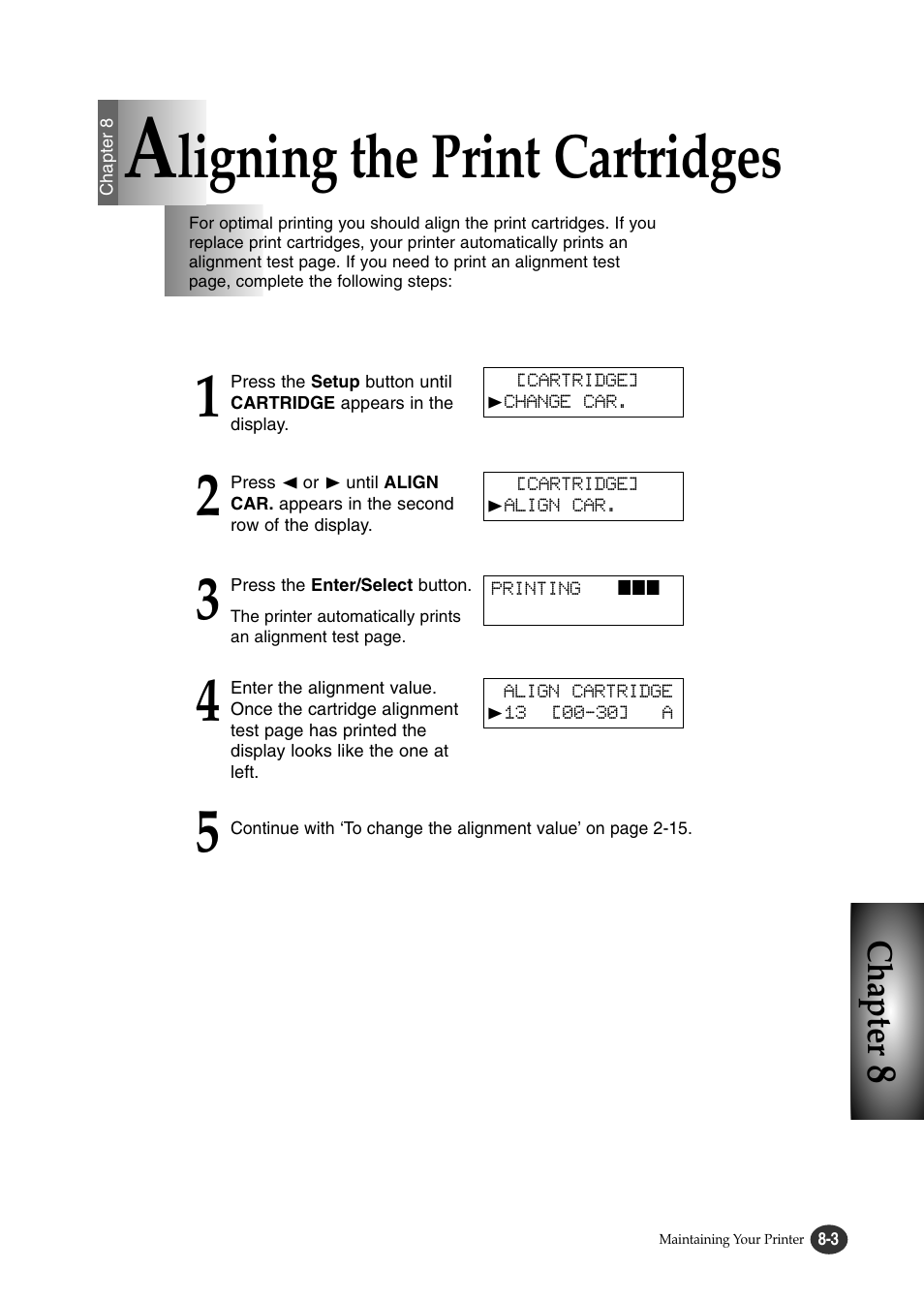 Ligning the print cartridges, Chapter | Lexmark Z82 User Manual | Page 79 / 105